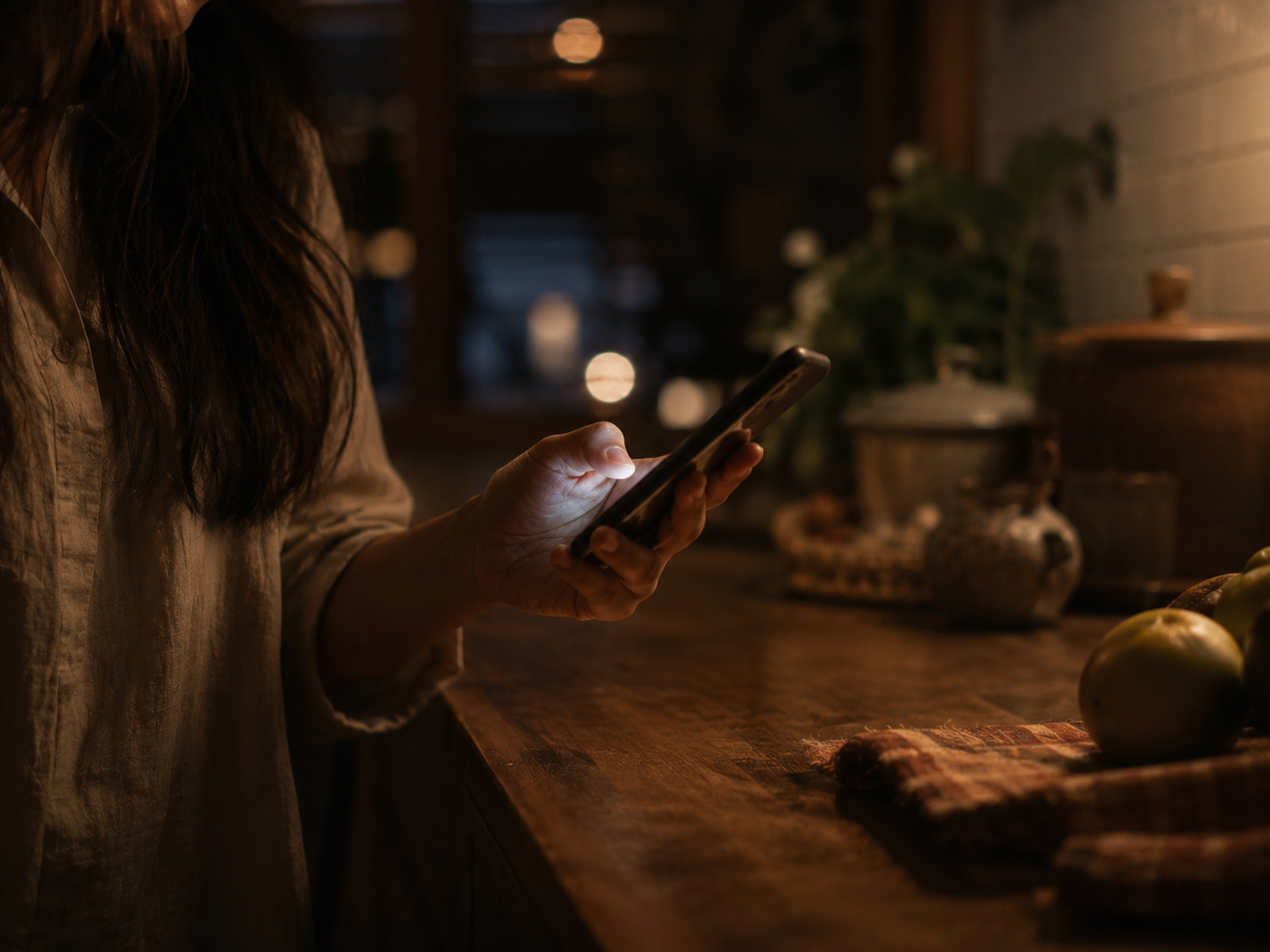 Caregiver receiving a phone alert